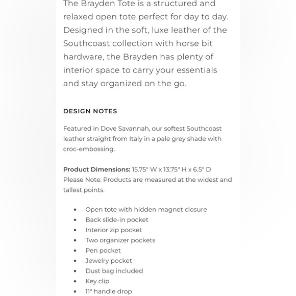 COPY - Brahmin Brayden Pearlized Ivory/Light Gray Leather Tote Bag Croc Embossed - Picture 15 of 15